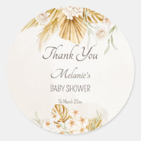 Pastel golden brown boho dried flowers baby shower