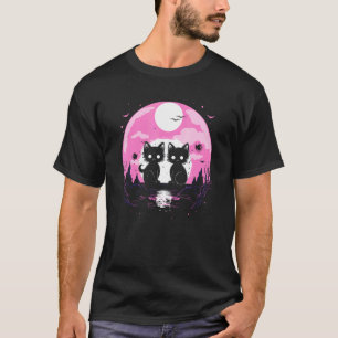 Pastel Goth Aesthetic Cat Tee Creepy Alien Moon Ca