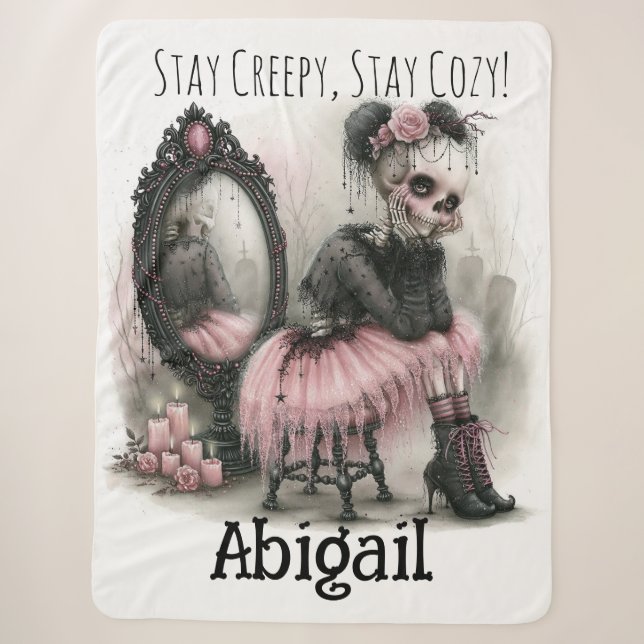 Pastel Goth Aesthetic Halloween  Sherpa Blanket (Front)