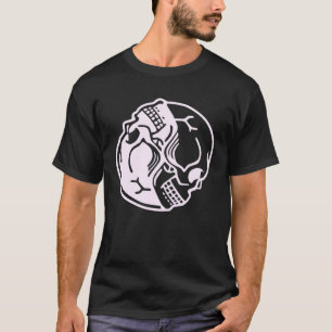 Pastel Goth Aesthetic Pink Ying Yang Skull Graphic T-Shirt