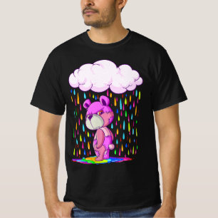 Pastel Goth Angry Teddy Bear Under Patel Rain and  T-Shirt