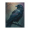 Pastel Goth Art Illustrated Solitary Crow 