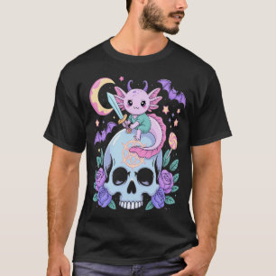 Pastel Goth Axolotl Creepy Gothic Kawaii Anime Aes T-Shirt