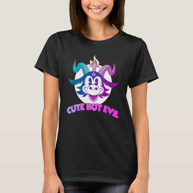 Pastel Goth Baphomet Cute But Evil T-Shirt (Front)