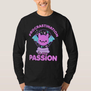Pastel Goth Bat Crystal Ball Procrastination Hallo T-Shirt