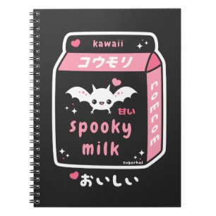 Pastel Goth Bat Milk Notebook