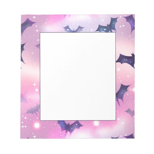 Pastel Goth Bats Pattern Notepad (Front)