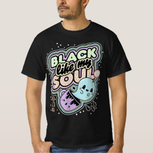 Pastel Goth Black Like My Soul Coffee - Creepy Kaw T-Shirt