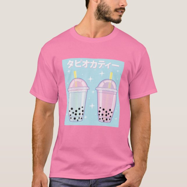 Pastel Goth Bubble Tea Japanese Boba Tea Kawaii Pa T-Shirt (Front)