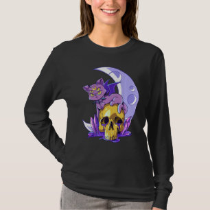 Pastel Goth Cat Wicca Skull Demonic Creepy Occult  T-Shirt