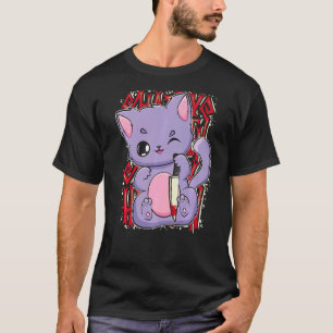 Pastel Goth Cat With Magic Dagger For Yandere And  T-Shirt