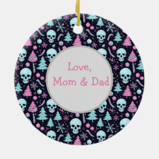 Pastel Goth Christmas Ceramic Tree Decoration