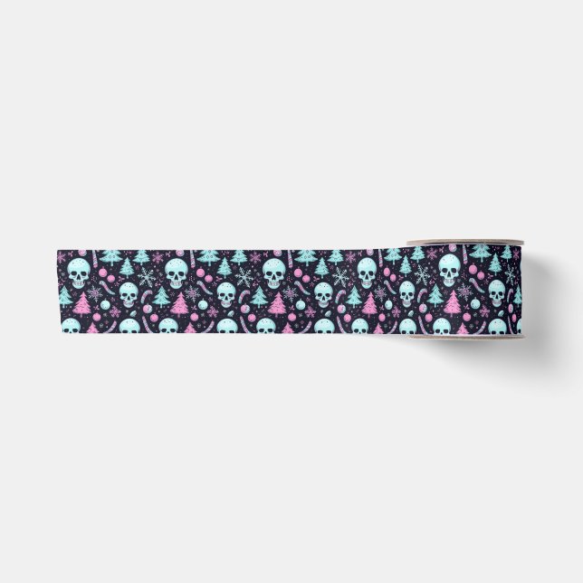 Pastel Goth Christmas Satin Ribbon (Front)