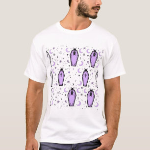 Pastel Goth Coffin Sleeping Bat Halloween Art T-Shirt