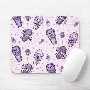 Pastel Goth Coffins Pattern Mouse Pad