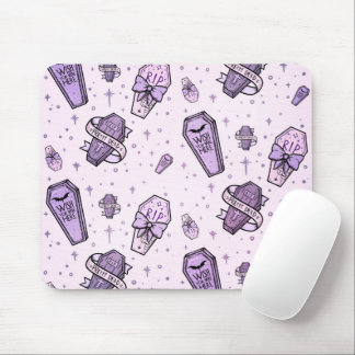 Pastel Goth Coffins Pattern Mouse Pad