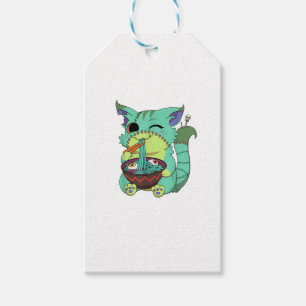 Pastel Goth Creepy Anime Ramen Cat Halloween T-Shi Gift Tags