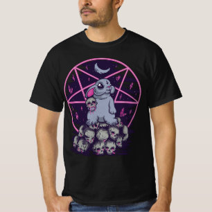 Pastel Goth Cute Creepy Bunny And Skull Menhera Wi T-Shirt