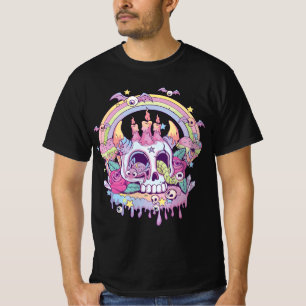 Pastel Goth Cute Creepy Satanic Skull Kawaii Occul T-Shirt