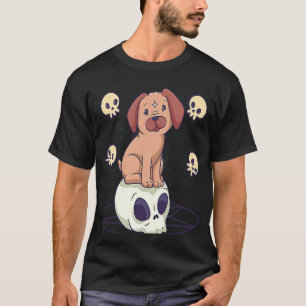 Pastel Goth Cute Creepy Witchy Pug Dog Skull Ritua T-Shirt