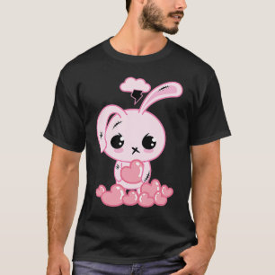 Pastel Goth Cute Pink Bunny Under Storm Creepy Eas T-Shirt