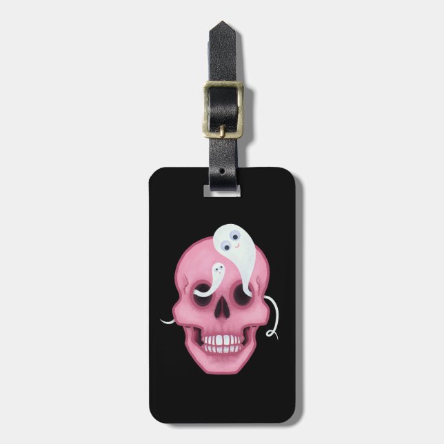 Pastel Goth Cute Skull Funny Gothic Luggage Tag (Front Vertical)