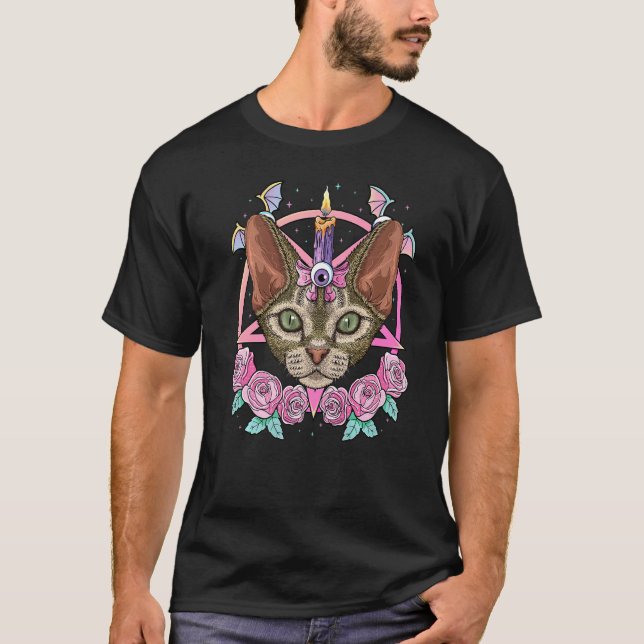 Pastel Goth Devon Rex Pagan Creepy Menhera Devon R T-Shirt (Front)
