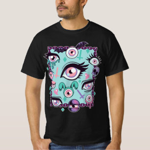 Pastel Goth Eyes Aesthetic Vaporwave Anime Menhera T-Shirt