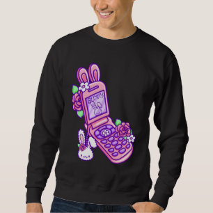 Pastel Goth Flip Phone Vampire Bunny Y2K Aesthetic Sweatshirt