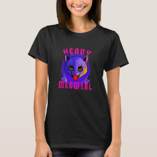 Pastel Goth Heavy Meowtal Cat  Music Rock Metal Ki T-Shirt