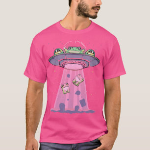 Pastel Goth Kawaii Frogs Beamed By Ufo Aliens Frog T-Shirt