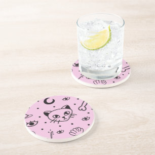 Pastel Goth Kitty Coasters