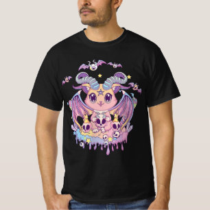 Pastel Goth Krampus Cat Cute Creepy Devil Cat and T-Shirt