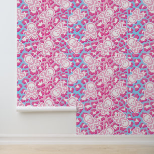 Pastel Goth Leopard Print Ombre Pirate Jolly Roger Wallpaper