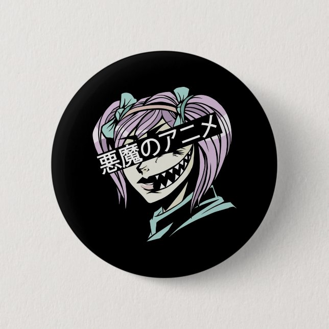 Pastel Goth Manga Aesthetic Girl Creepy Anime 6 Cm Round Badge (Front)