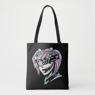 Pastel Goth Manga Aesthetic Girl Creepy Anime Tote Bag
