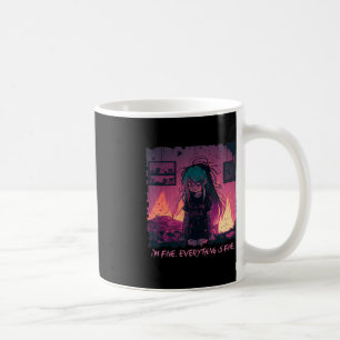 Pastel Goth Menhera I'm Fine Sad Anime Girl Creepy Coffee Mug