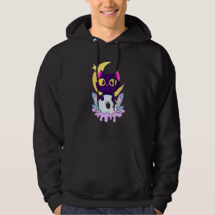 Pastel Goth Moon Wiccan Animal Cat Skull Hoodie