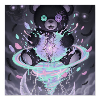 Pastel Goth Mystical Bear Poster