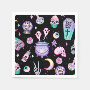 pastel goth pattern dark napkin