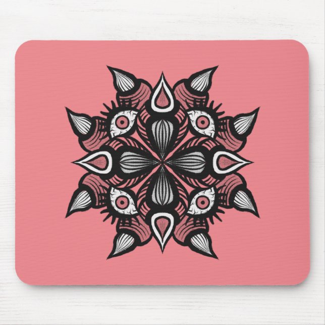 Pastel goth pink creepy monster witch mouse pad (Front)