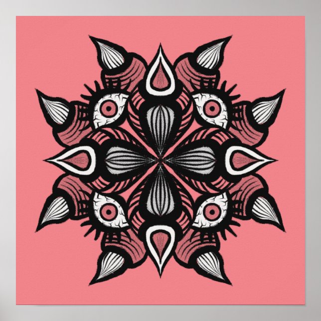 Pastel goth pink creepy monster witch poster (Front)