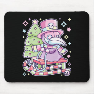 Pastel Goth Plague Doctor Christmas Halloween Meet Mouse Pad