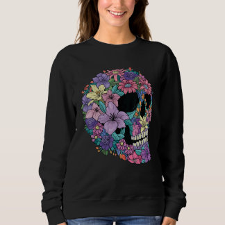 Pastel Goth Rose Flower Floral Skull Tattoo Occult Sweatshirt
