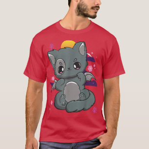 Pastel Goth Sakura Cat Chibi Anime Neko Angelcore T-Shirt