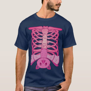 Pastel Goth Skeleton Heart Ribcage Bat Halloween C T-Shirt