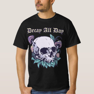 Pastel Goth Skull Mushrooms Nature Witch Goblincor T-Shirt