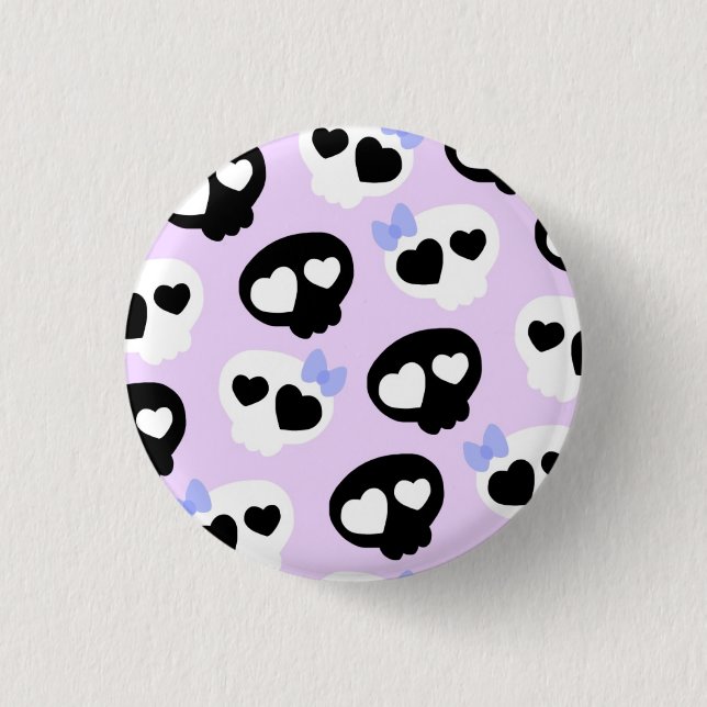 Pastel Goth Skulls 3 Cm Round Badge (Front)