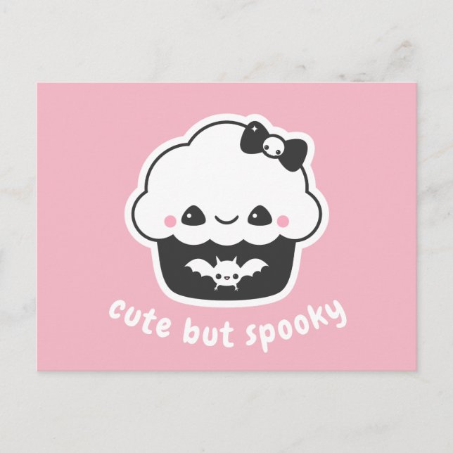 Pastel Goth Spooky Cute Cupcake Postcard (Front)