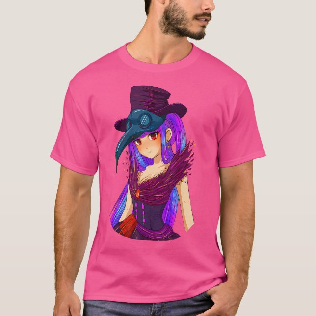 Pastel Goth Steampunk Vaporwave Plague Doctor Cree T-Shirt (Front)